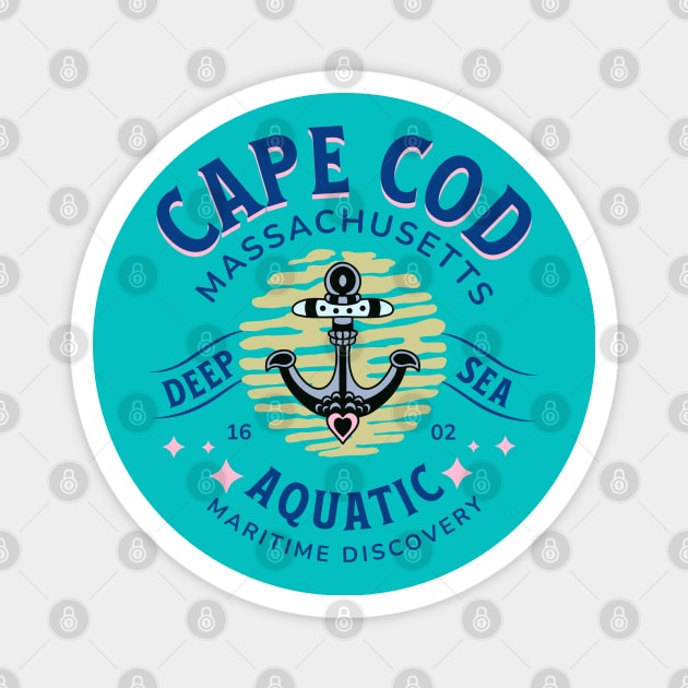 Cape Cod, Massachusetts Deep Sea Aquatic Maritime Discovery 1602 Magnet by Blended Designs